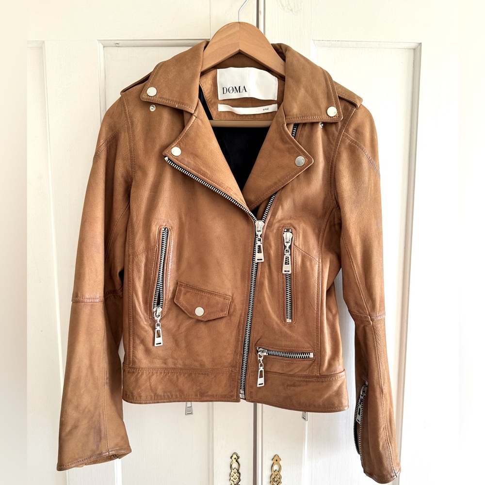 Doma camel leather jacket